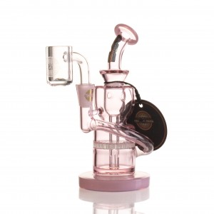 OPG - Mini Rig Series - 6" Annulated Shape Curved Neck Recycler W/ Banger Mini Rig [SK-R03]